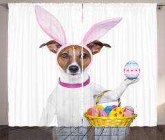 Dog as Easter Bunny Curtain