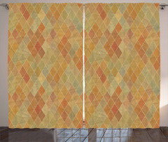Geometric Rhombus Tile Curtain