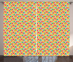 Checkered Colorful Tile Curtain