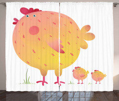 Mother Hen and Chicks Curtain