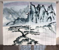 Chinese Mountain Tree Curtain