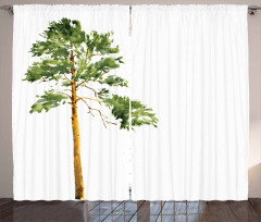 Aquarelle Nature Sketch Curtain