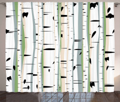 Trunks of Birches Pattern Curtain