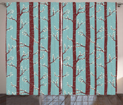Birch Tree Silhouettes Curtain