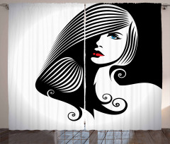 Abstract Glamor Woman Curtain