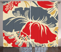 Abstract Chinese Floral Curtain