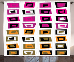 Abstract Squares 60s Curtain