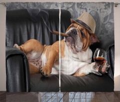 Humorous Dog Drinking Curtain