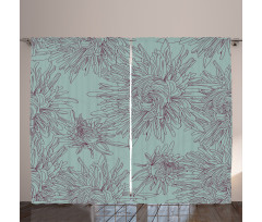 Aster Blossoms Artwork Curtain