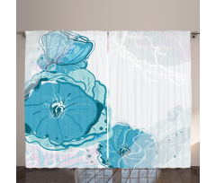 Blue Spring Blossoms Curtain