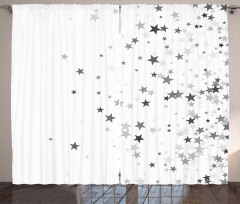 Grey Stars Celebration Curtain