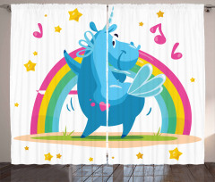 Cartoon Horse Curtain