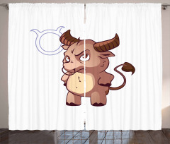 Funny Baby Bull Curtain