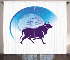 Globe Stars Bull Curtain