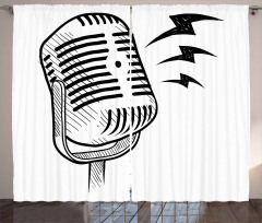 Retro Microphone Radio Curtain
