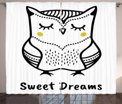 Doodle Style Owl Curtain