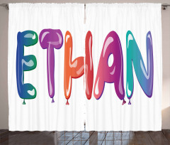 Balloons Happy Birthday Curtain