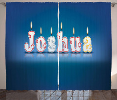 Candles Font Birthday Curtain