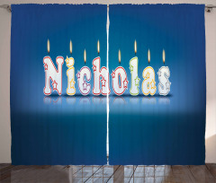 Boys Name Party Candle Curtain