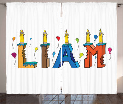 Colorful Letter Cakes Curtain