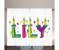 Joyful Letters Birthday Curtain