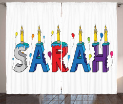 Birthday Girl Name Design Curtain