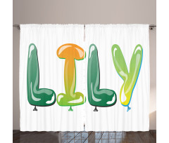 Common Girl Name Balloons Curtain