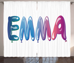 Feminine Balloon Name Curtain
