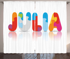 Puzzle Style Letters Curtain