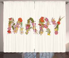 Blooming Flower Letters Curtain