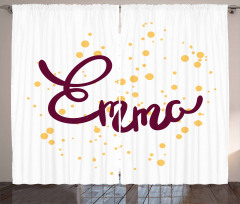 Girl Name Curved Font Curtain