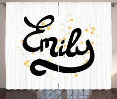Modern Calligraphic Font Curtain