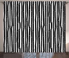 Black and White Stems Curtain