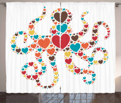Shape with Hearts Love Curtain