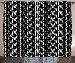 Abstract Monsters Retro Curtain