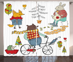 Urban Forest Characters Curtain