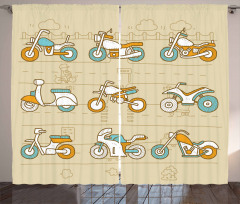 Motorcycles City Traffic Curtain