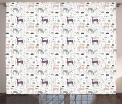 Woodland Deer Leaves Curtain