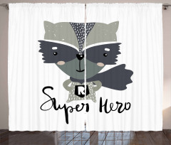 Super Hero Raccoon Curtain
