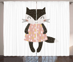 House Pet in Dress Curtain