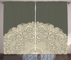 Floral Half Mandala Curtain