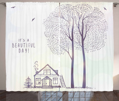 Sketch Country House Curtain