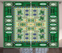 Oriental Shapes Pattern Curtain