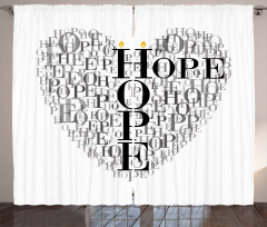 Heart Shaped Hope Word Curtain