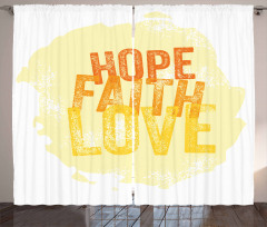 Grunge Faith and Love Curtain