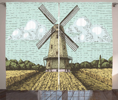 Windmill and Farmland Curtain