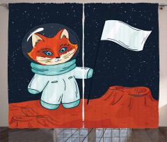 Fox Cosmonaut Space Curtain