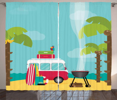 Caravan Camping Beach Curtain