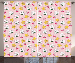 Japan Funny Food Pattern Curtain