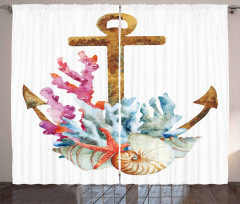 Watercolor Starfish Curtain
